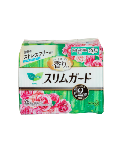 樂而雅玫瑰香纖薄量多日用護翼衛生巾-20.5CM 26'S