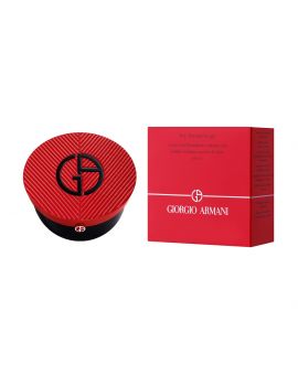 亞曼尼絲光輕透氣墊修護粉底盒 - 斜紋紅