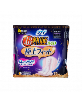 超熟睡極上輕薄貼身特長夜用護翼衛生巾 34CM 12PCS