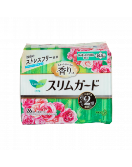 樂而雅玫瑰香纖薄量多日用護翼衛生巾-20.5CM 26'S